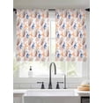 thumbnail image 2 of Summer Sheer Curtains 54 Inch Long 2 Panels, Retro Yellow Blue Ocean Shell Starfish Conch Light Filtering Rod Pocket Curtains, Sheer Voile Drapes for Living Room Bedroom, 52"x54", 2 of 8
