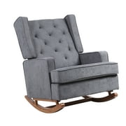 Mixfeer living room Comfortable rocking chair accent chair with Dark Grey fabric