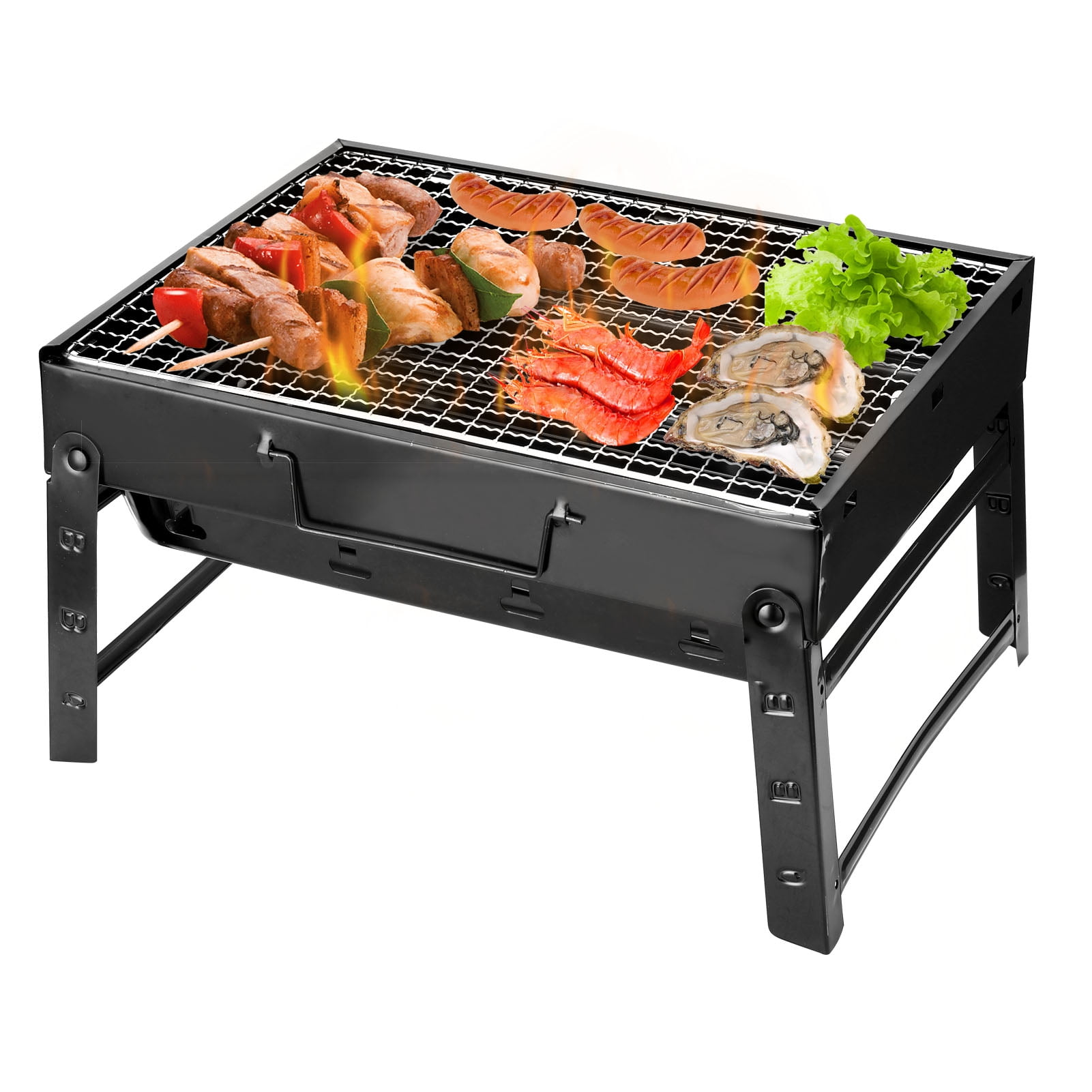 BBQ GRILL PORTABLE FOLDING CHARCOAL CAMPING GARDEN OUTDOOR BARBECUE COOKING FUN 
