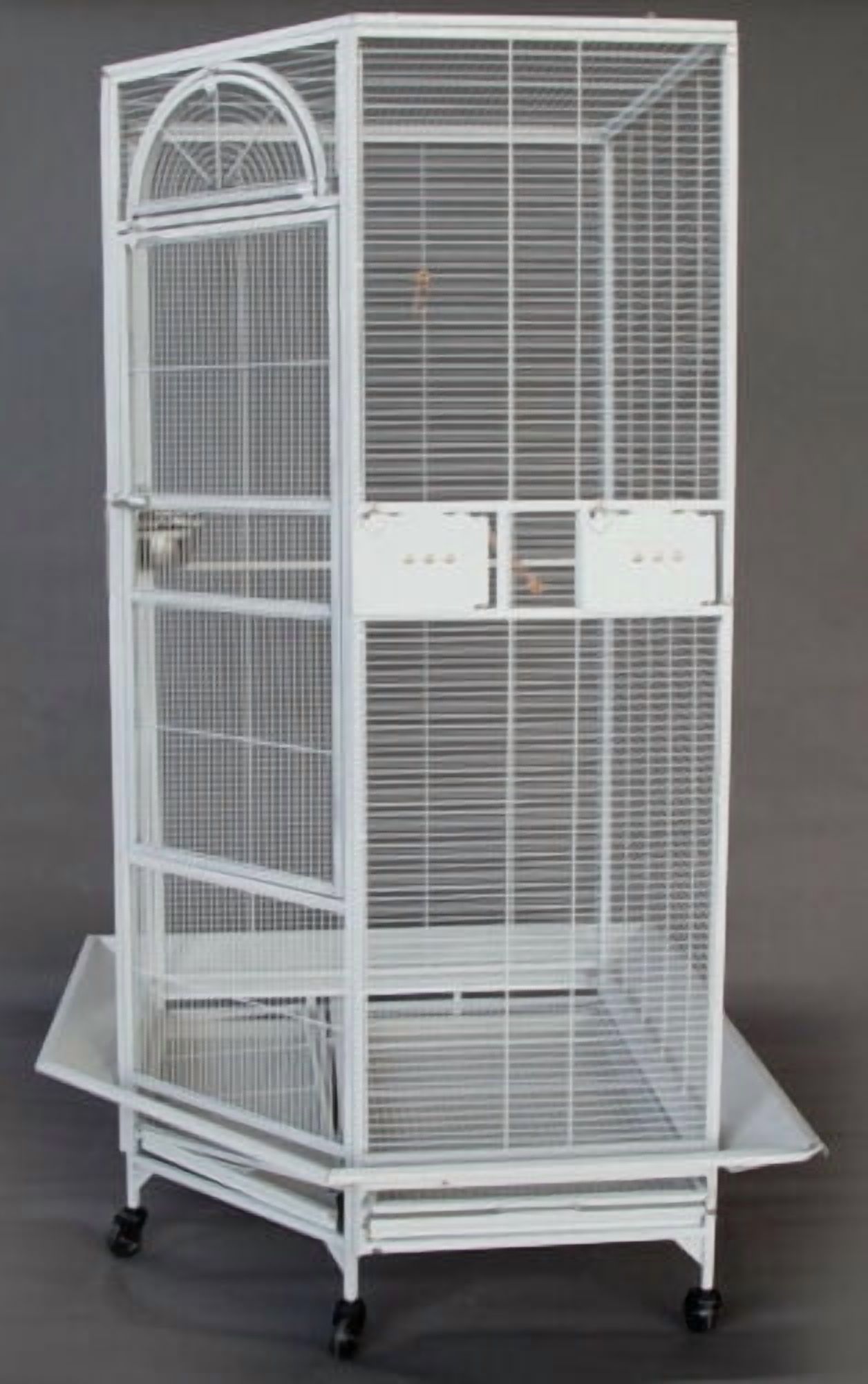 EXTRA SPACIOUS Deluxe Corner Flight Bird Parrot Breeding Cage 1/2-inch Bar Spacing With Around Metal Seed Skirts for Cockatiel Parakeet Budgies Aviary Canary Lovebird Finch