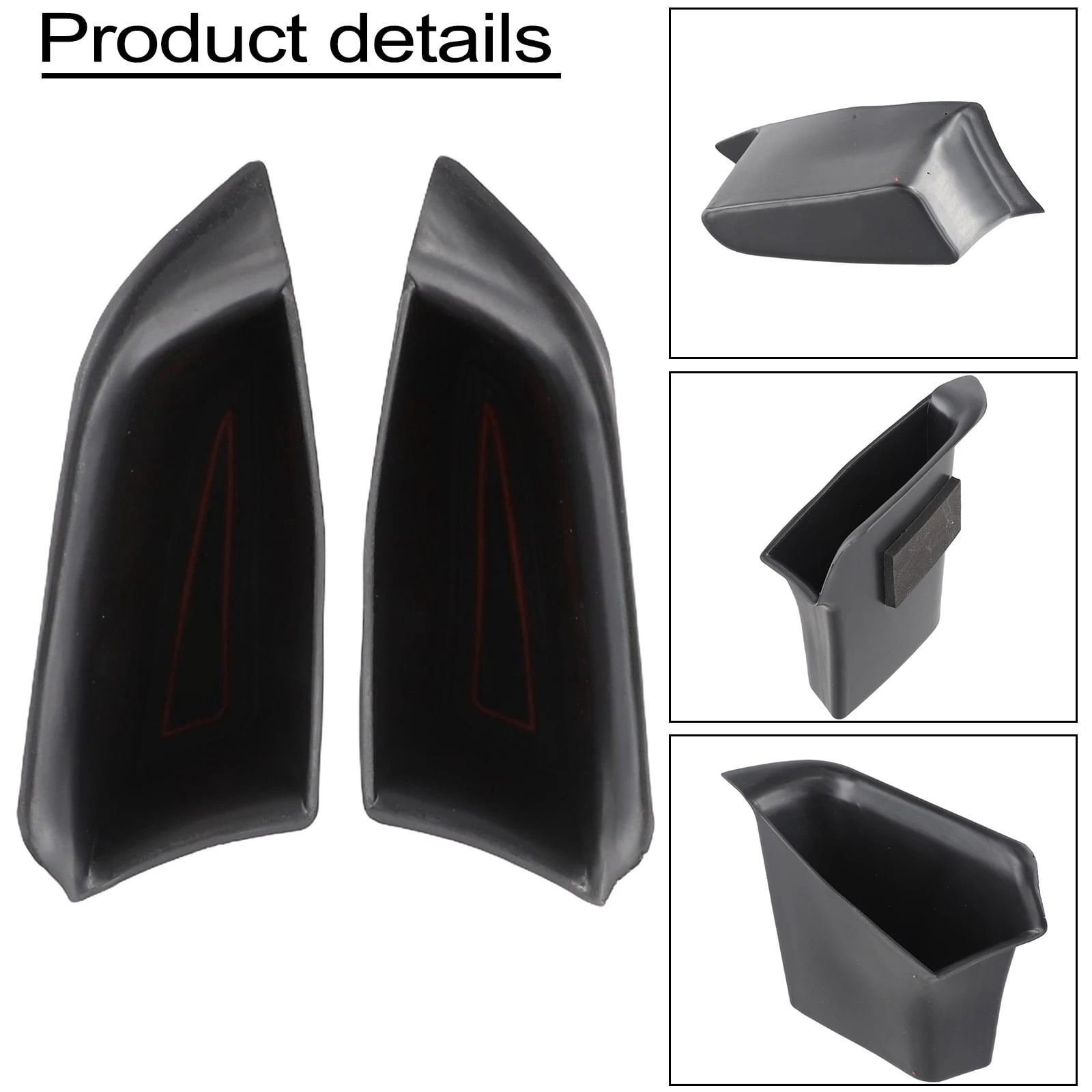 2pcs Car Armrest Front Side Handle Storage Tray Box For 2019 For BMW 5Series G31 ABS Plastic Black Space-Saving Design