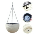 thumbnail image 6 of Hanging Flower Basket Imitation Honeycomb Self Water Absorption Waterproof Outdoor Resin Plant Hanger for Garden-Blue Gray,L, 6 of 8