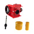thumbnail image 2 of Kit de instalación de cerradura de puerta, 2 bujes ajustables, plantilla para cerradura de puerta, abridor de orificios, herrajes de precisión con Rojo, 2 of 8