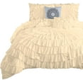 thumbnail image 2 of D.N.G. BEDDINGS 100% Egyptian Cotton 1 Piece Circle Ruffle Comforter with 1 Freebie Ruffle Pillow | 550 GSM Filled Microfiber - Super King Size, Ivory Color - 800 Thread Count, 2 of 5