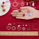 thumbnail image 3 of 1 caja de 8 pares de dijes de rosas para San Valentín, kit de inicio para hacer aretes con dijes de amor barrocos, flores rojas de aleación, perlas rosas y dijes de corazón., 3 of 9
