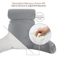 thumbnail image 5 of Nestl Reading Pillow, Backrest Pillows with Arms, Plush Back Pillow, Shredded Memory Foam Bed Rest Pillow, Large, Light Grey, 5 of 7