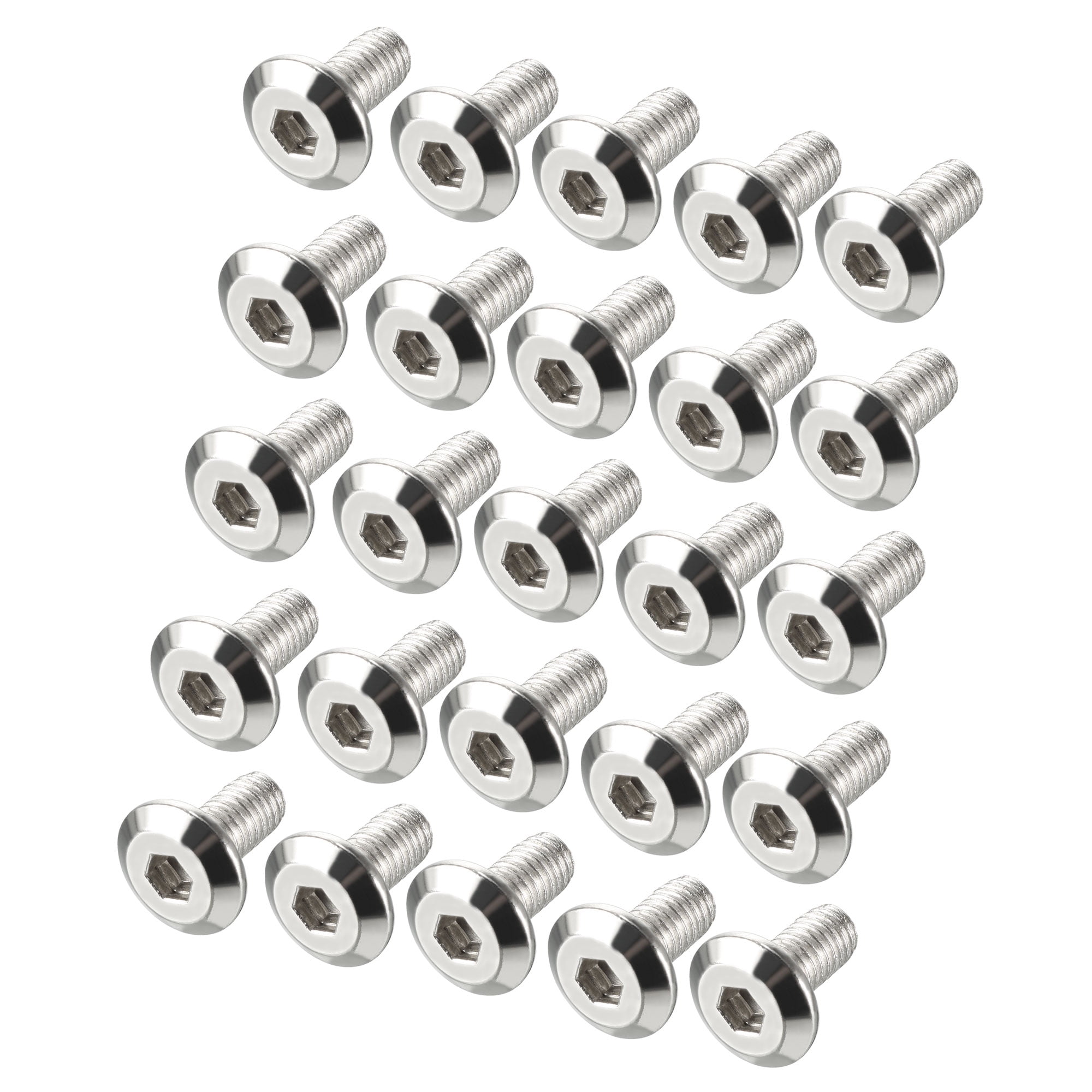 M6x12mm Hex Screws Bolts Carbon Steel Nickel Plated 25 Pack