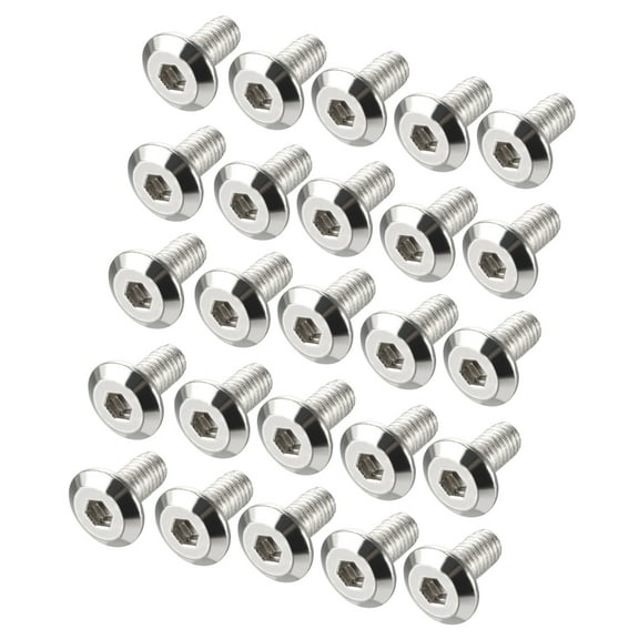 M6x12mm Hex Screws Bolts Carbon Steel Nickel Plated 25 Pack