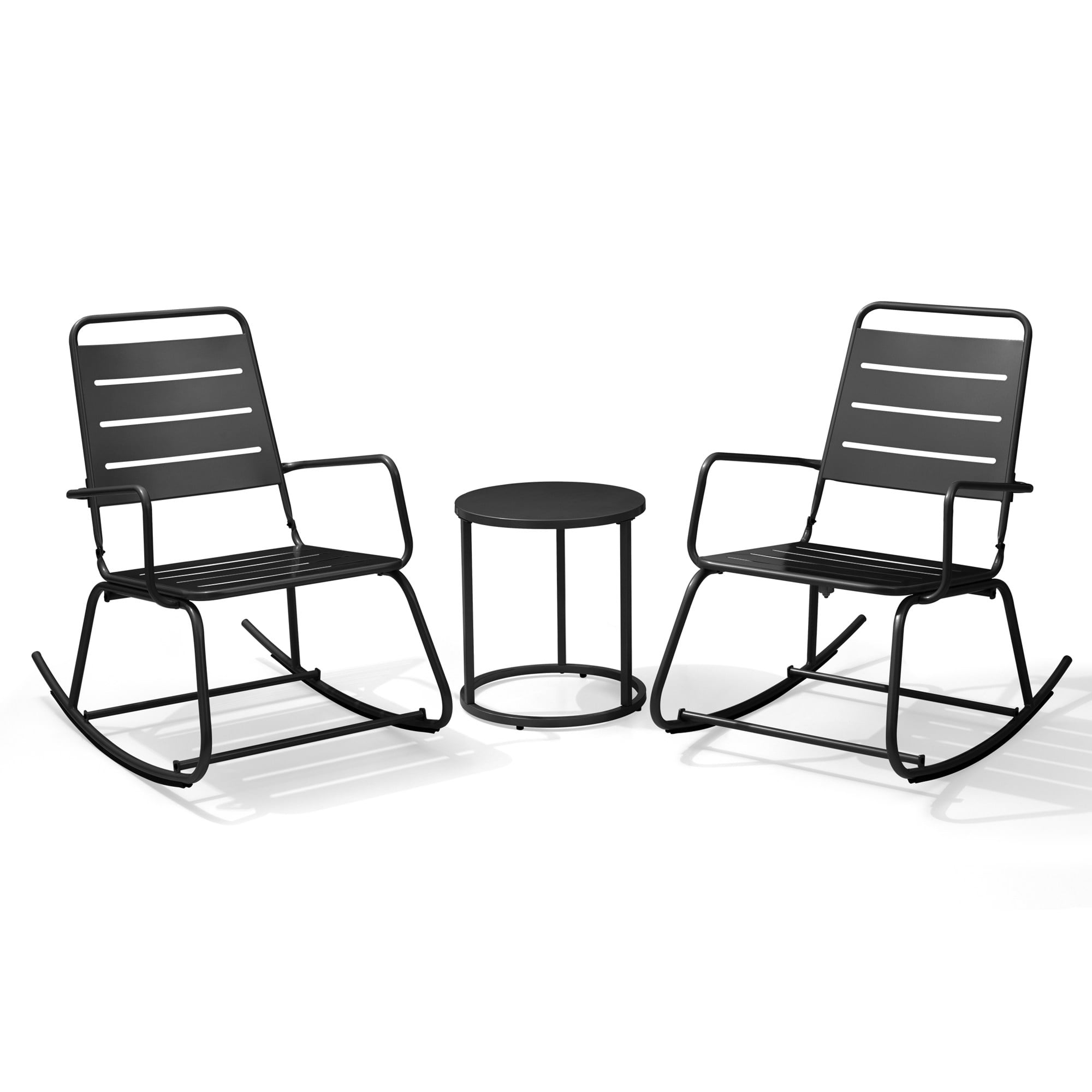Pellebant Patio Outdoor Indoor Metal Conversation Set 2 Chairs& 1 End