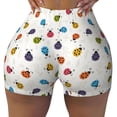 thumbnail image 2 of Fuzoiu Cute Ladybugs Print Women's Workout Shorts,Workout Biker Shorts Women,Exercise Fitness Shorts,Scrunch Short, Athletic Shorts for Gym Yoga Running Sport Active-Medium, 2 of 8