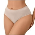 thumbnail image 2 of BLTIBY Women's Mid-Low Waisted Triangle Briefs Solid Color Fake Hip Lift Removable Hip Pads Body Shaping Elastic Panties Khaki M, 2 of 7