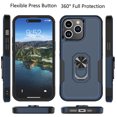 thumbnail image 4 of iPhone 15 Pro Case, 2 in 1 Phone Case for iPhone 15 Pro 6.1", Takfox Rubber & Rugged Shockproof Protection Heavy Duty with Ring Stand Kickstand Cover,Dark Bule & Black, 4 of 12