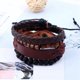 thumbnail image 3 of Pulsera trenzada de cuero Retro, cierre a presión ajustable, cadena de mano, pulsera DIY, 4 Uds., 3 of 7