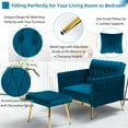 thumbnail image 2 of ACMEASE Velvet Accent Chair with Adjustable Armrests and Backrest,Single Recliner Armchair with Ottoman, Teal, 2 of 7