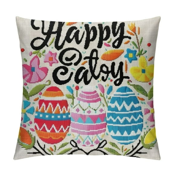 PHYHOO Easter Pillow Covers Decor Hello My Peeps Pillow Covers Easter Decorative Outdoor Throw Pillow Covers Cushion Case