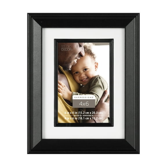 12 Pack: Black 4" x 6" Frame with Fillet Mat - Expressions by Studio Decor
