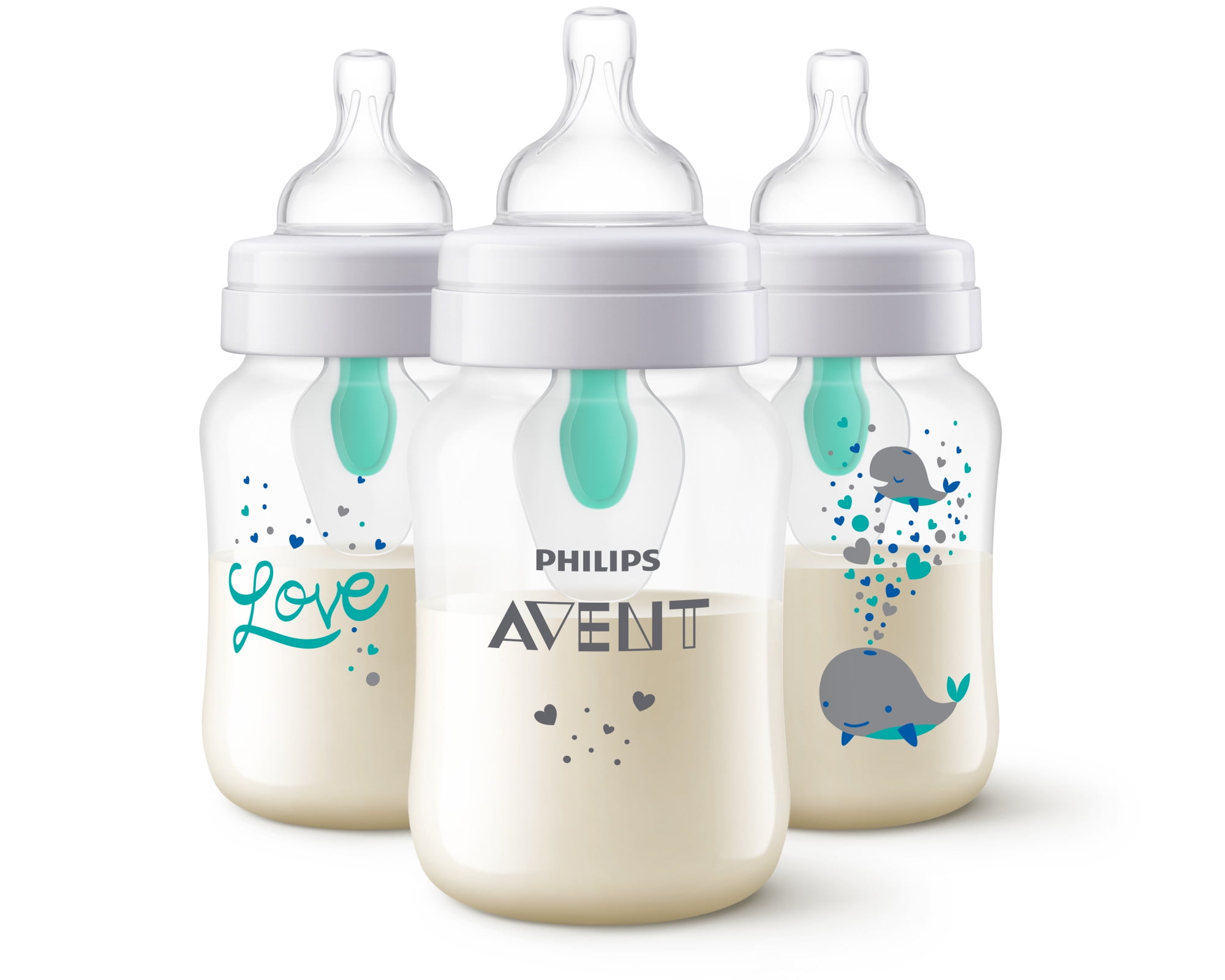 3 Pack Phillips Avent Anti-Colic Baby Bottle with AirFree Vent 9 oz 