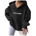 thumbnail image 3 of Xudanell Oversized Hoodies for Women Classic Hoodie with Pocket Graphic Waist Sweatshirt for Women Football, 3 of 9
