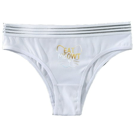 

KaLI_store Lingerie for Women Womens Underwear Cotton Seamless Soft Hipster Panties Ladies Mid Rise Bikini White M