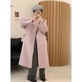 thumbnail image 3 of Abrigo de esquila de lana de Cachemira de doble cara para mujer, gabardina larga de longitud media, abrigo de lana grueso de talla grande para invierno y otoño, 3 of 5