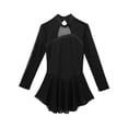 thumbnail image 4 of Aislor Women's Mock Neck Figure Skating Dress Long Sleeves Gymnastics Leotard Ballet Dance Costume, 4 of 7