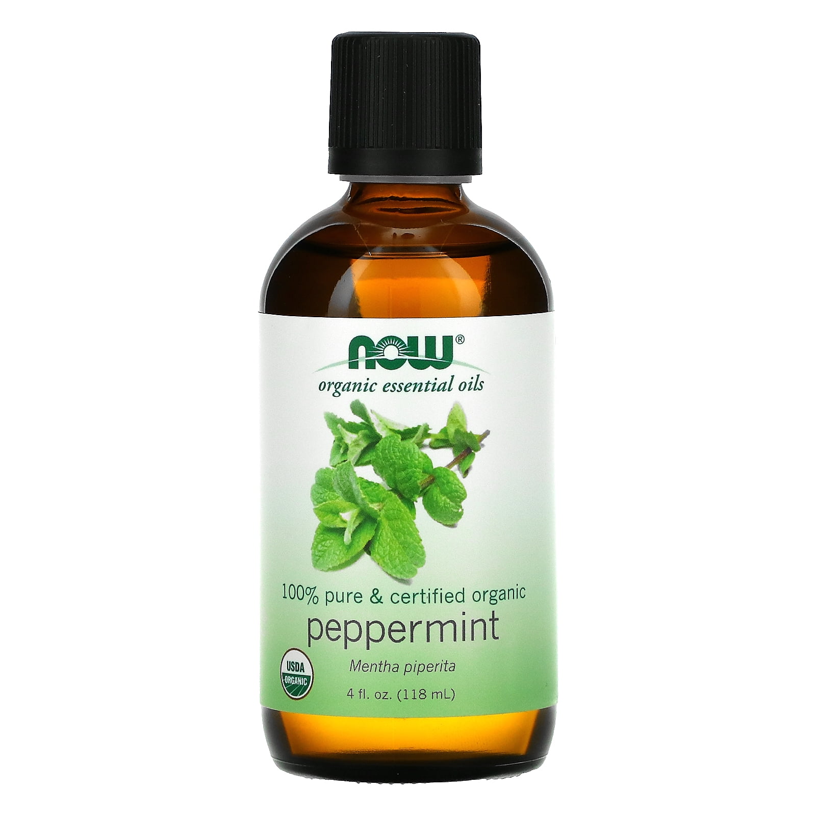 Organic Essential Oils Peppermint 4 Fl Oz 118 Ml Now Foods