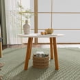 thumbnail image 4 of mwptoo Dining Table White Modern Round Table with Wood Legs for Kitchen Living Room Leisure Coffee Table, 4 of 8