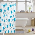 thumbnail image 3 of Manfei Cute Stars Shower Curtain 72Wx72L,Cartoon Polka Dot Bathroom Curtain,White Blue, 3 of 5