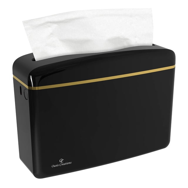 Countertop Multifold Hand Paper Towel Dispenser by Oasis Creations, Single Sheet Dispensing â Glossy Black