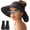 Black+black, variant on Sun Hats for Women Wide Brim Roll-Up Beach Ponytail Hat Packable Foldable Travel Straw Visor