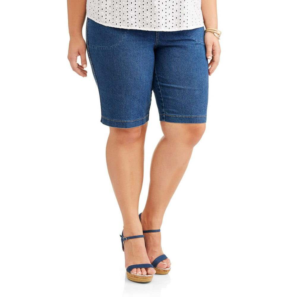 Just My Size Just My Size Womens Plus Size 4 Pocket Pull On Bermuda Shorts