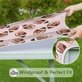 thumbnail image 6 of Pink Footballs with Bows Pattern Square Fitted Tablecloth with Elastic Edge,Square Table Cover,Washable Elastic Table Cover for Home Kitchen Party Decor 34"x34", 6 of 6