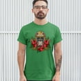 thumbnail image 3 of Tee Hunt Christmas Calavera T-shirt Sugar Skull Holiday Spirit Mistletoe Men's Tee, Green, 4X-Large, 3 of 5
