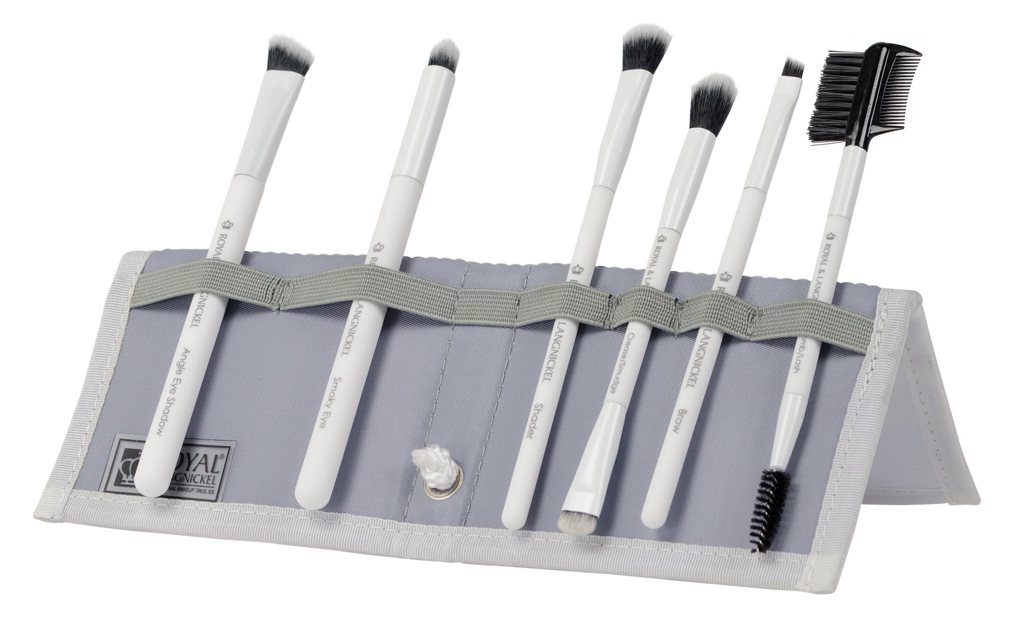 Moda Beautiful Eyes Travel Size 7pc White Flip Kit Makeup Brush Set