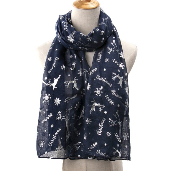 Dvkptbk Christmas Scarfs for Women Women Christmas Festive Winter Print Warm Winter Snow flake Scarf Clothes on Clearance