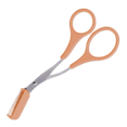 thumbnail image 1 of Stainless Steel Eyebrow Shaping Cut Scissors Comb Hair Remover Beauty Tool, Brown, 1 of 5