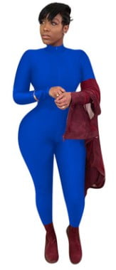 Tight blue jumpsuit Clearance