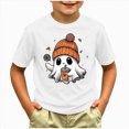 thumbnail image 2 of TOWED22 Toddler Boy Girl Pumpkin Ghost Spooky Halloween T-Shirt Short Sleeve Kids Fun Tops,White,6-7 Y, 2 of 5