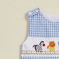 thumbnail image 6 of peqiut Toddler Boy Clothes Cartoon Animal Embroidery Romper Sleeveless Overalls Summer Kids Bodysuit Jumpsuit 0 3 6 9 12 18 Months, 6 of 7