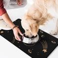 thumbnail image 2 of Celestial Sun and Moon Dog Bowl Mat - Astrology Print Pet Feeding Mat with Absorbent Core, Non-Slip Rubber Base for Tile and Wood Floors, 2 of 7