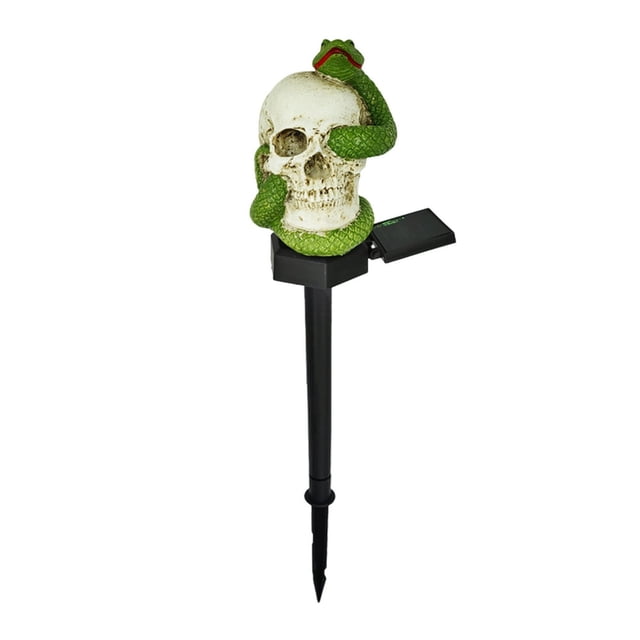 Skull Solar Lamp IP65 Waterproof Automatic Charging Easy Installation Scary Halloween Solar Lawn Light Party Decoration Style A One Size