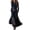 Navy, variant on Women's Casual Patchwork Long Sleeve Maxi Dress with High Waisted Elastic Waistband A-Line Loose Fit