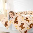 thumbnail image 3 of Homewish Funny Dachshund Dog Queen Comforter Set,I Love Pets Print Comforter Sets Queen,Beige,Yellow Heart Decor,Polkadot Reversible,3-Piece,1 Comforter and 2 Pillowcases, 3 of 7