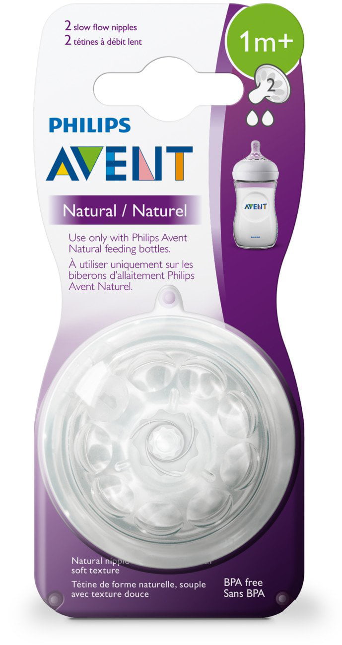 Baby Feeding Fits AVENT Natural Slow Flow Philips AVENT Natural Teat 2pk 1month