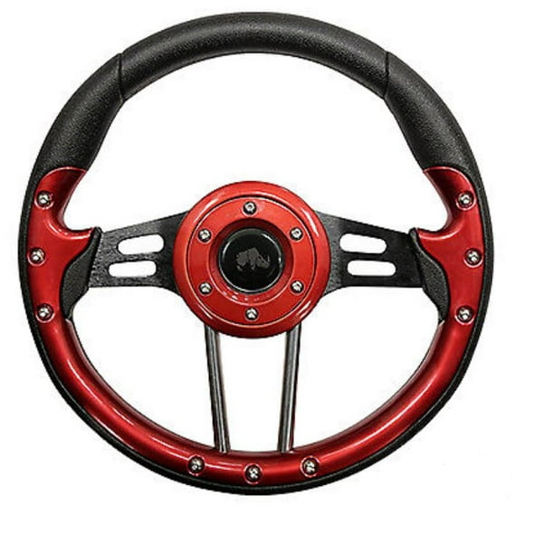 Golf Cart Steering Wheel Red w/ Black Spokes 13" Diameter Walmart