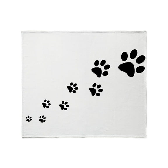 CafePress - Paw Prints Throw Blanket - Soft Fleece Throw Blanket, 50"x60" for All Ages