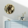 thumbnail image 4 of YILUYINQING Elephants Baby Wildlife Round Wooden Wall Clock Wall Decor for Living Room, Silent Mechanical Movement  Perfect for Decorating Living Rooms, Kitchens, Dorms, and Everyday, 4 of 8
