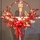 thumbnail image 5 of Corona oriental tradicional con forma de gato de la suerte, lazo rojo decorativo, hecha a mano en metal., 5 of 9