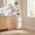 thumbnail image 2 of ELLEGNT Slim Storage Cabinet with Slide-Out Cart and Pull-Out Drawer – Open Shelves Organizer for Kitchen or Pantry, 2 of 10