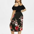 thumbnail image 5 of Jinhomg Womens 2025 Summer Dresses Trendy Cold Shoulder Spaghetti Strap Dress Plus Size Casual Boho Floral Print V-Neck Midi Dresses Red XXXXL, 5 of 8